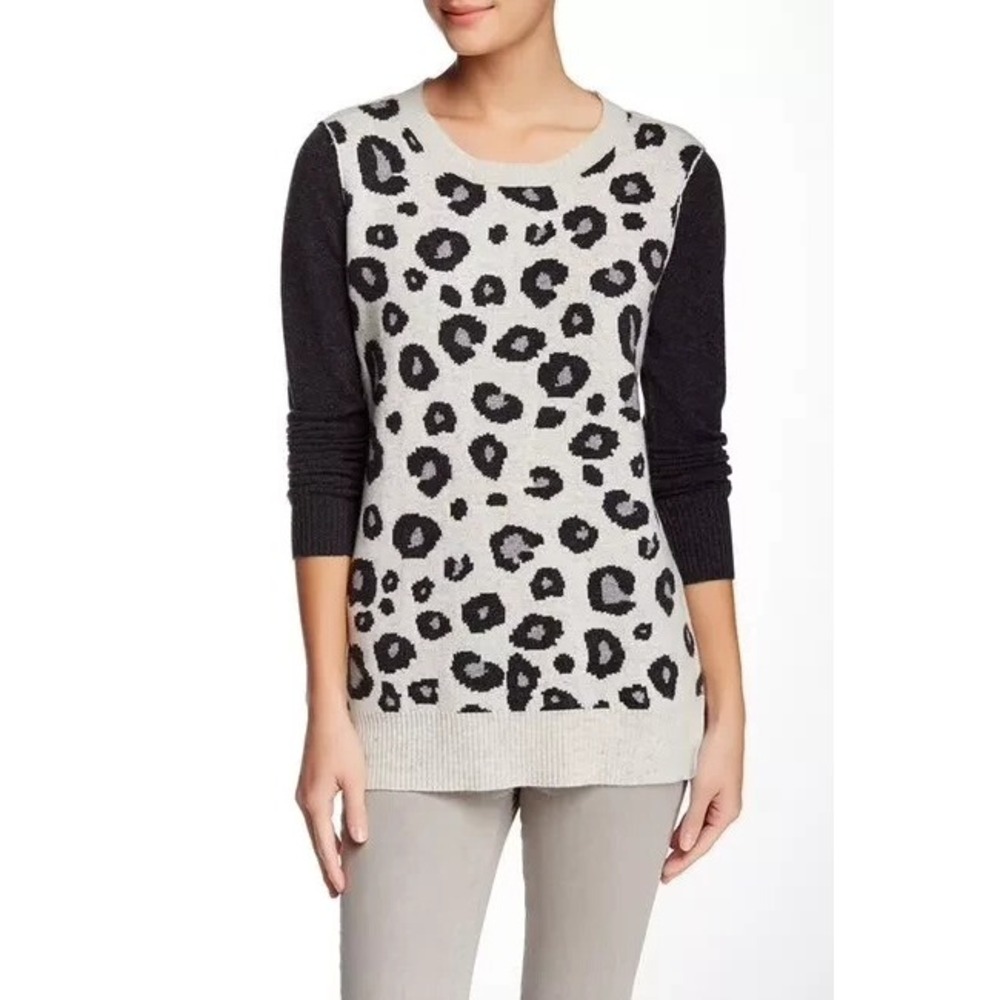 NWT Wool Cashmere Blend Michael Stars Leopard Print Sweater Women's Size XS / S - Picture 11 of 12